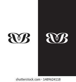 BB letter initial butterfly logo