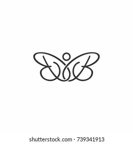 BB Letter Initial Butterfly Logo.