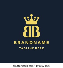 BB Letter Initial with Royal Template.elegant with crown logo vector  Creative Lettering Logo Vector Illustration.