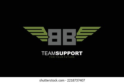 BB Letter logo army for team identity. Military template vector illustration for your brand.