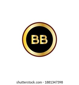bb letter logo button with a number