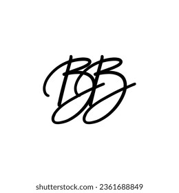 Logo de la letra BB diseño creativo con gráfico vectorial, logotipo BB simple y moderno.