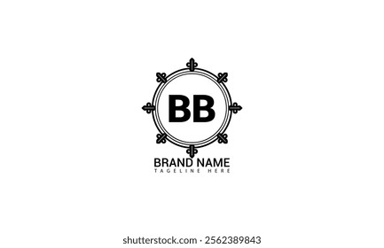 BB letter logo design with a circle shape BB Logo design. BB letter logo creative design. BB unique design