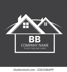 logotipo de la letra BB, icono de BB, plantilla de monograma BB, logotipo de la propiedad inmobiliaria BB, logotipo de la propiedad, icono de la ciudad