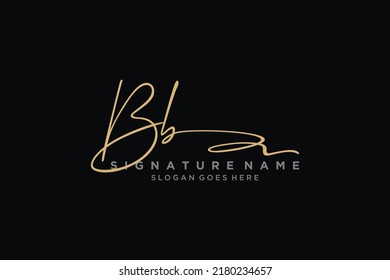 Bb Letter Signature Logo Template Elegant Stock Vector (Royalty Free ...