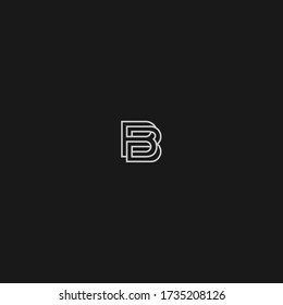 BB lettering typographic logo vector in unique shape