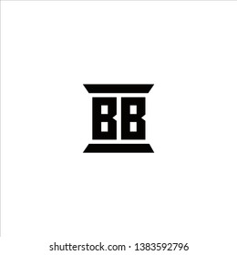 BB Logo Capital Modern of Pillar Designs Template with Black Color