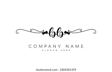 bb Logo-Design mit floraler Vektorgrafik