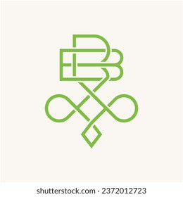 BB logo design monogram vector