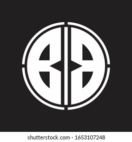 BB Logotipo inicial con plantilla de diseño de corte de línea de círculo