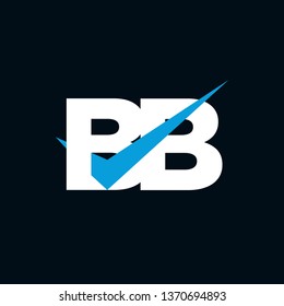 BB Logo of the Letter Tick Blue Initial Capital Designs Template