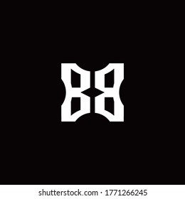 Monograma de logotipo BB con plantilla de diseño de elementos cortados
