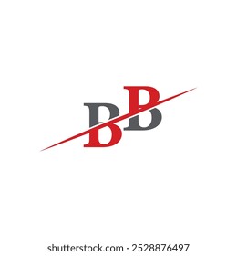 BB Minimalistisches Logo mit dynamischer diagonaler Linie