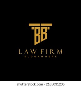 BB monogram initial logo for lawfirm with pillar design