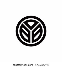 Logo de monograma BB con plantilla de diseño de contorno de círculo aislado en fondo blanco