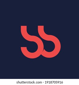 BB monogram logo.Abstrakte typografische Signatur Symbol.Letter b.Lettering Schild einzeln auf dunklem Hintergrund.Alphabet initials.Lowercase Zeichenformen.Corporate, Web, Technik, geometrischer Stil.