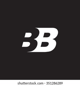 BB negative space letter logo black background