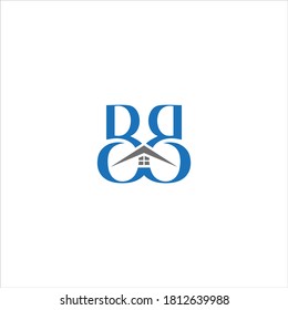BB real estate house Unique modern flat abstract logo design with blue and gray color.