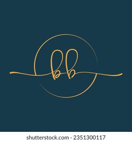 BB Signature initial logo template vector ,Signature Logotype
