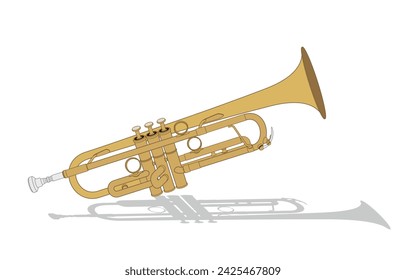 Bb Trumpet, Music Instrument vector illustration isolated, eps
