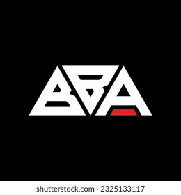BBA triangle letter logo design with triangle shape. BBA triangle logo design monogram. BBA triangle vector logo template with red color. BBA triangular logo Simple, Elegant, and Luxurious design