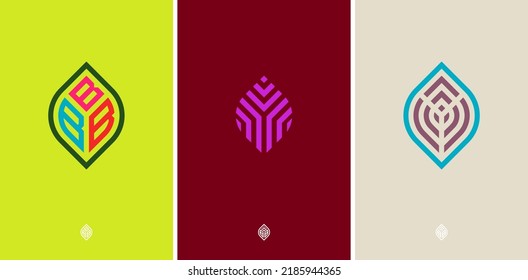 BBB Elliptical organic leaf monogram. Logo that is suitable for your company such as business consulting, accounting and finance, personal brand, retail, real estate etc.