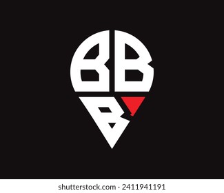 diseño del logotipo de la forma de la ubicación de la letra BBB