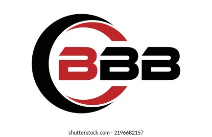 BBB three-letter circle iconic logo design vector template, monogram, abstract, wordmark, letter mark, business, typography, flat, minimalist, brand, initial letter logo, symbol, geometric,  isolated,
