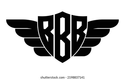 BBB drei Buchstaben Flügel ikonische Logo-Design Vektorvorlage, Monogramm, abstrakt, Wortmarke, Briefmarke, Business, Typografie, flach, minimalistisch, Marke, Anfangsbuchstaben Logo, Symbol, geometrisch, isoliert