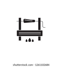 Bbg cooking black vector concept icon. Bbg cooking flat illustration, sign