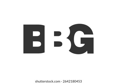 BBG logo design. Initial letter B B G bold font style for tech startups, consulting, corporate branding. Creative company name, headlines typography identity, trendy logotype. Vector illustration.