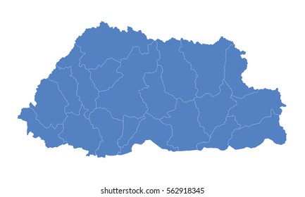 Bbhutan map blue color