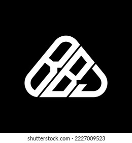 BBJ letter logo creative design with vector graphic, BBJ simple and modern logo in round triangle shape.
