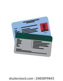 BBJS health card and Indonesian KTP card stock illustration