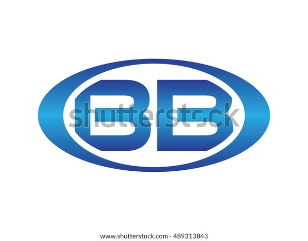 Bbletter Abbreviations Blue Oval Logo Stock Vector (Royalty Free ...
