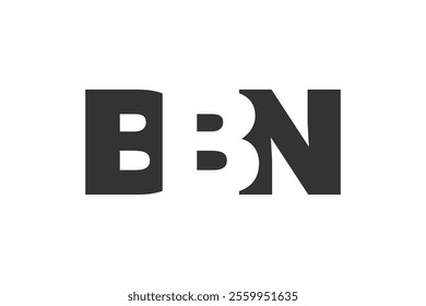 BBN logo design. Initial letter B B N bold font style for tech startups, consulting, corporate branding. Creative company name, headlines typography identity, trendy logotype. Vector illustration.