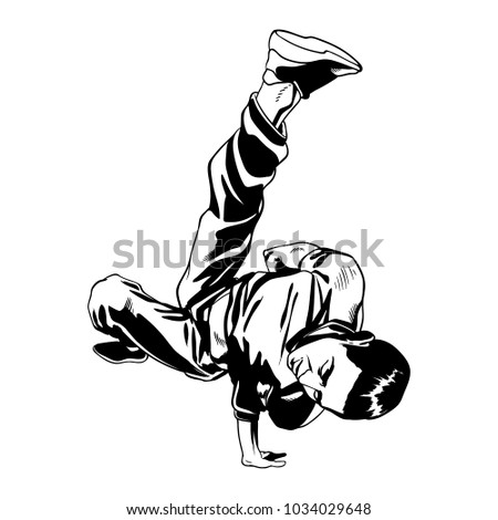 Bboy Dancer Character Dynamic Pose Hand 스톡 벡터(사용료 없음) 1034029648 ...