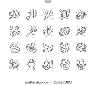 BBQ 2 Well  crafted Pixel Perfect Vector Thin Line Icons 30 2x Grid for Web Graphics   Apps  Simple Minimal Pictogram