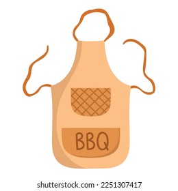 icono de apron bbq aislado plano