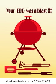 bbq background with red grill.