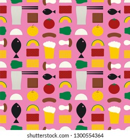 BBQ background. Seamless pattern.Vector.