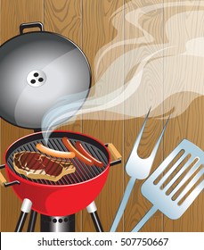 BBQ Background. Vector Illustration. Space for text