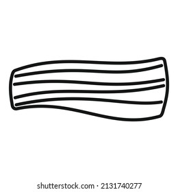 BBq Bacon Symbol Umrissvektor. Fleischscheibe. Räucherfutter