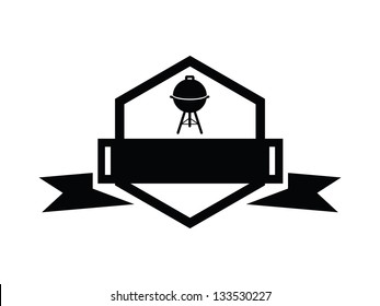 BBQ Badge with Blank Banner.