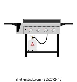 BBQ Barbecue Gas Grill With Hot Coal. Charcoal Grill. Vector Illustration