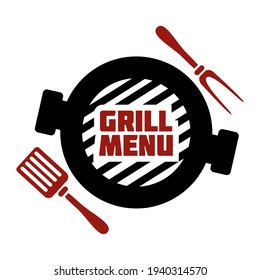 BBQ, barbecue logo or label. Element for restaurant menu design. Food vector illustration