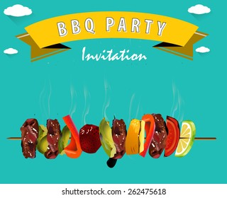 BBQ, Barbecue Menu, Party invitation Infographics - vector eps10