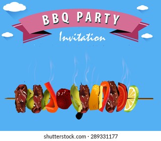 BBQ, Barbecue Menu, Party invitation Infographics - vector eps10