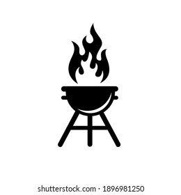 BBQ barbeque GRILL TOOL LOGO ICON DESIGN VECTOR