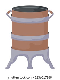 bbq barrel icon isolated flat